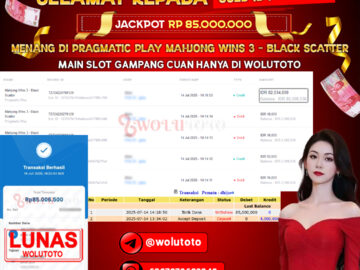 Selamat Kepada User : DH**O Telah Jackpot Senilai Rp 85.000.000