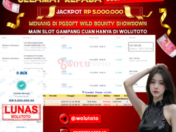 Selamat Kepada User : WI***4 Telah Jackpot Senilai Rp 5.000.000
