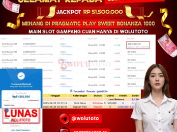 Selamat Kepada User : JO****2 Telah Jackpot Senilai Rp 51.500.000