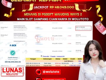 Selamat Kepada User : RO*****6 Telah Jackpot Senilai Rp 48.049.000