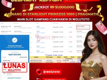 Selamat Kepada User : RO****6 Telah Jackpot Senilai Rp 51.000.000